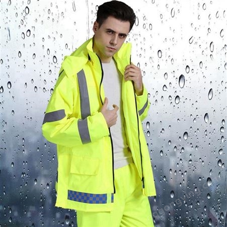 雨衣定制logo 防雨功能 增加安全性 能有效阻挡雨水的渗透