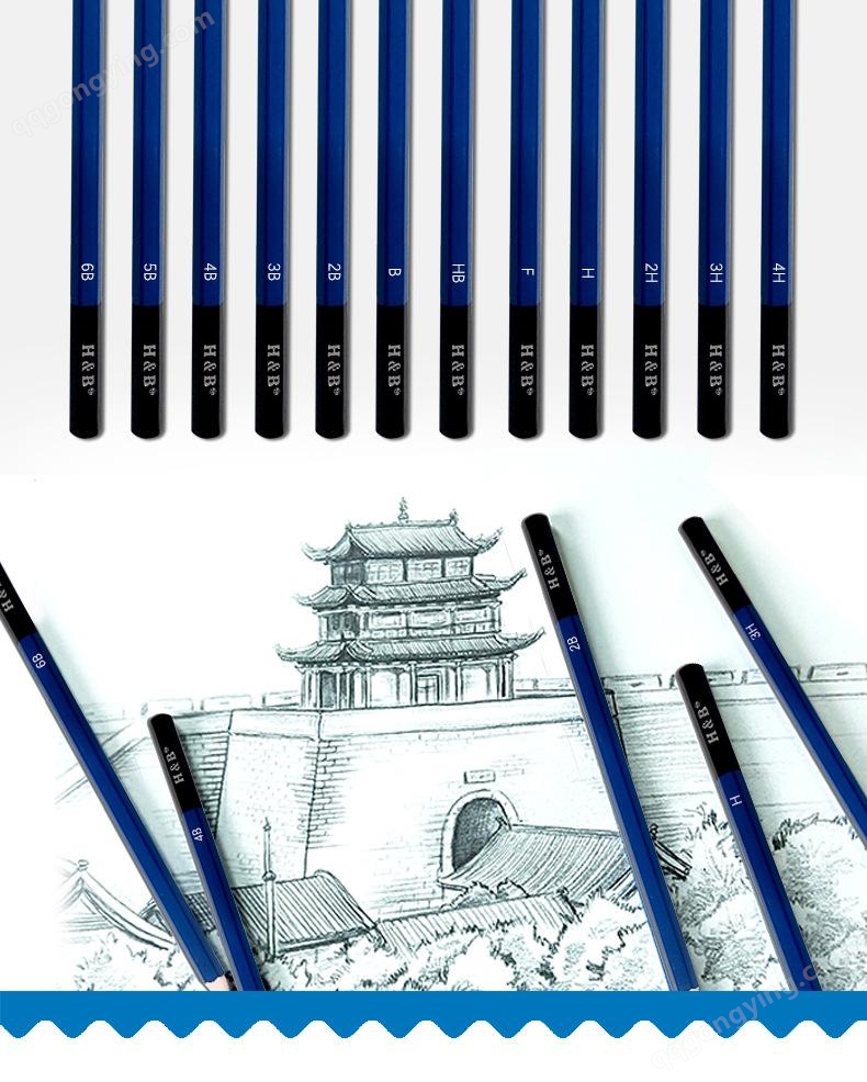 跨境专供素描铅笔美术用品绘画笔套装定制铁盒铅笔支持一件代发